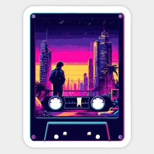 Cassette tape Retro city Sticker